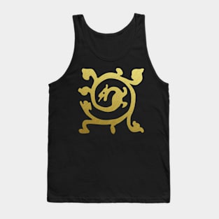 Medieval Style Metallic Gold Dragon Tank Top